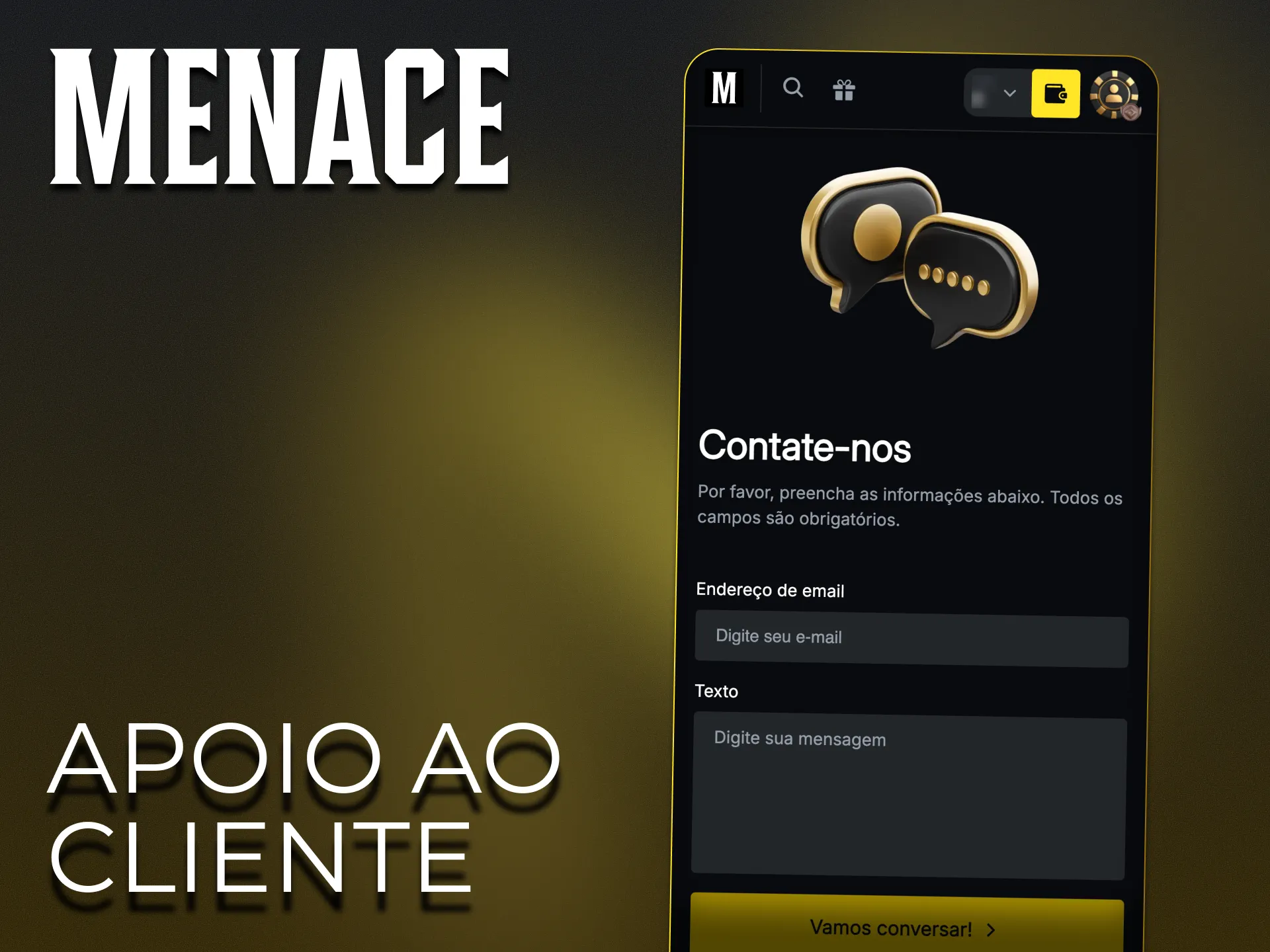 A aplicação Menace King oferece-lhe um apoio ao cliente completo.