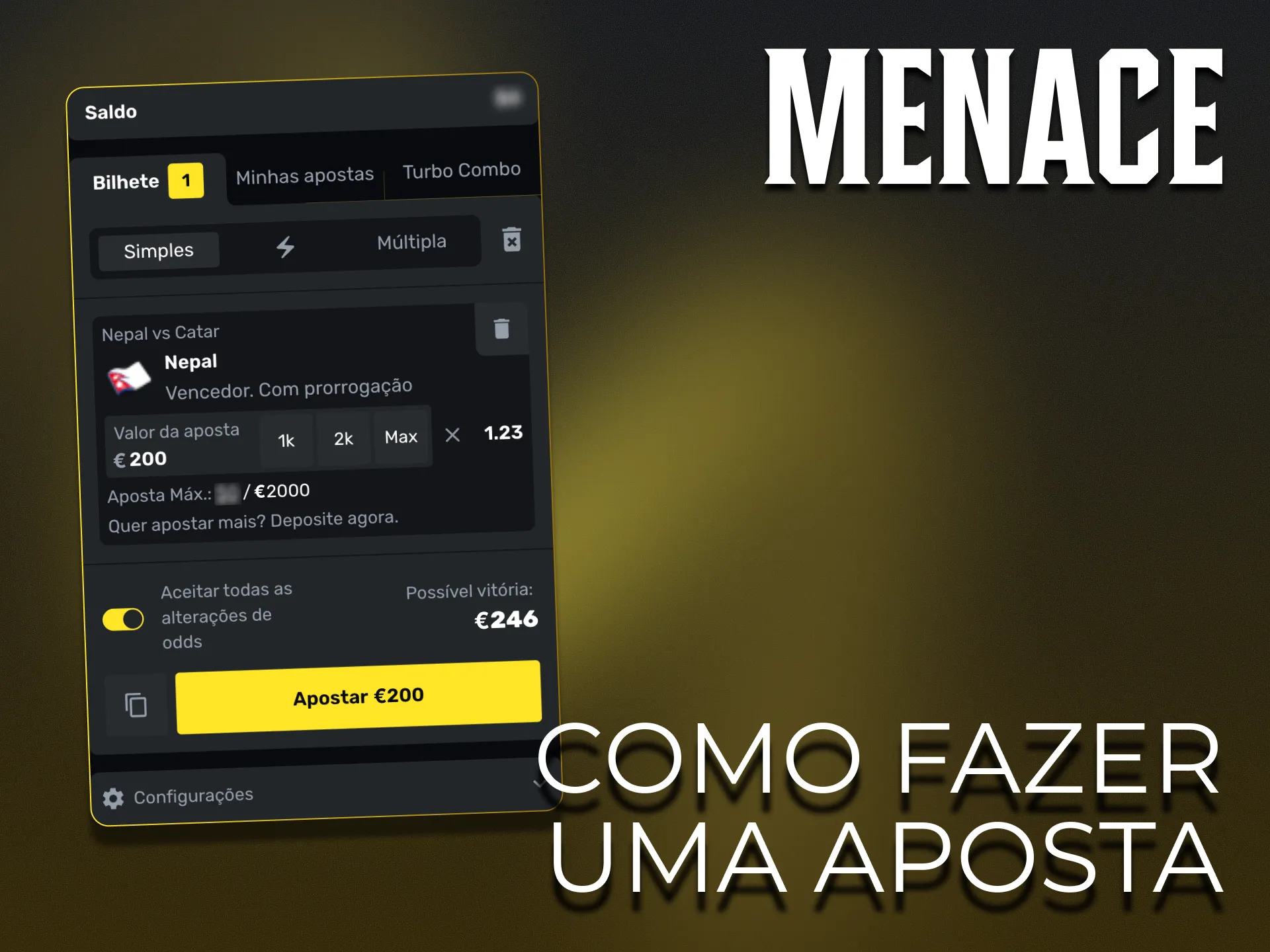 Comece a apostar com a aplicação Menace King.