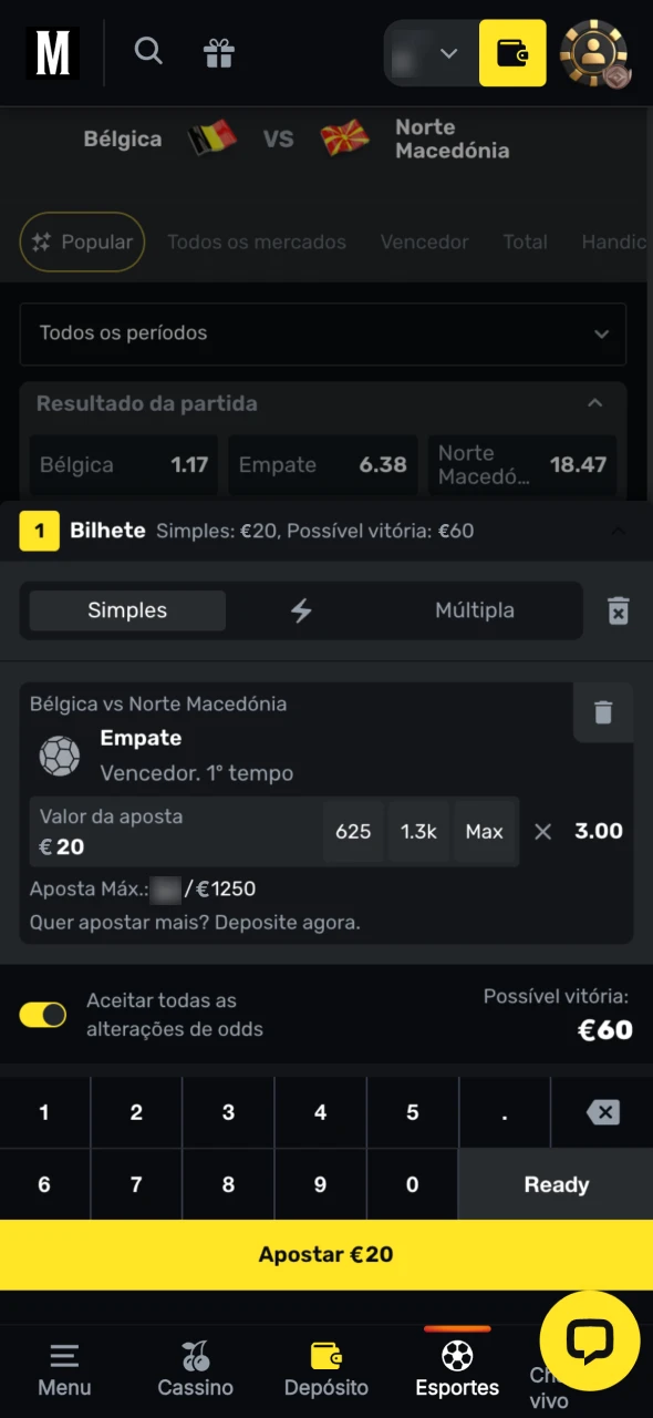 Faça a sua aposta no Menace King e confirme.