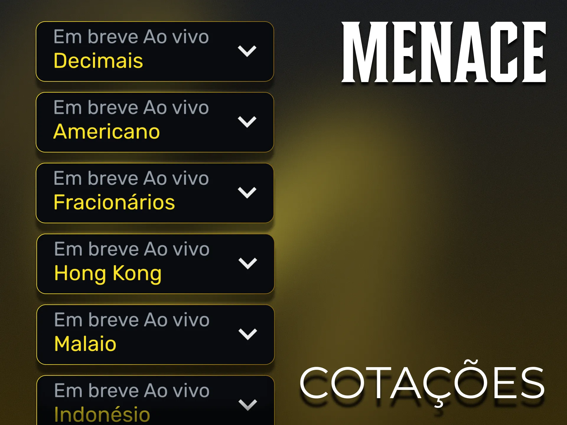 O site Menace King oferece odds competitivas em todos os desportos.