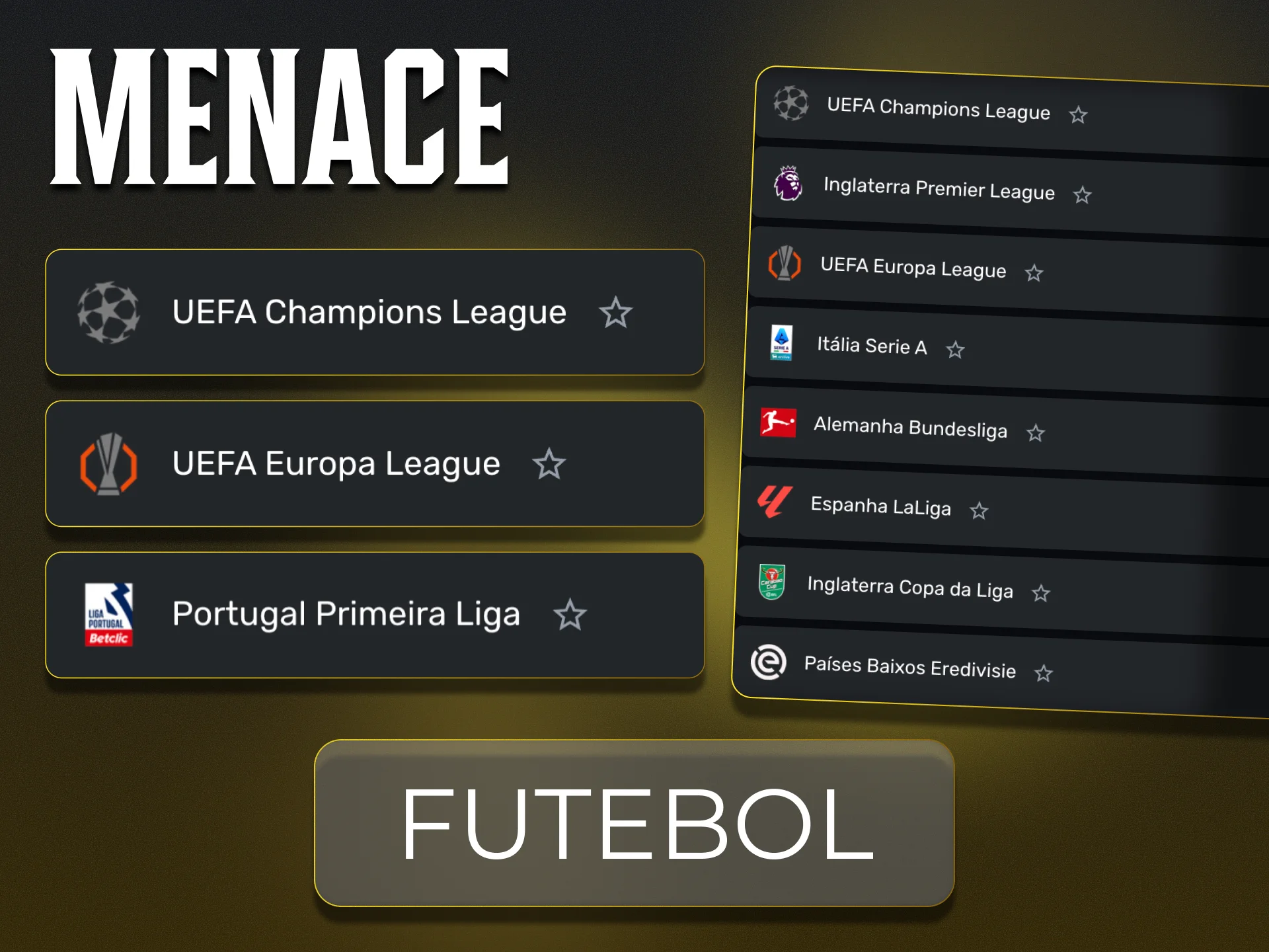 Explore a variedade de torneios de futebol no Menace King.
