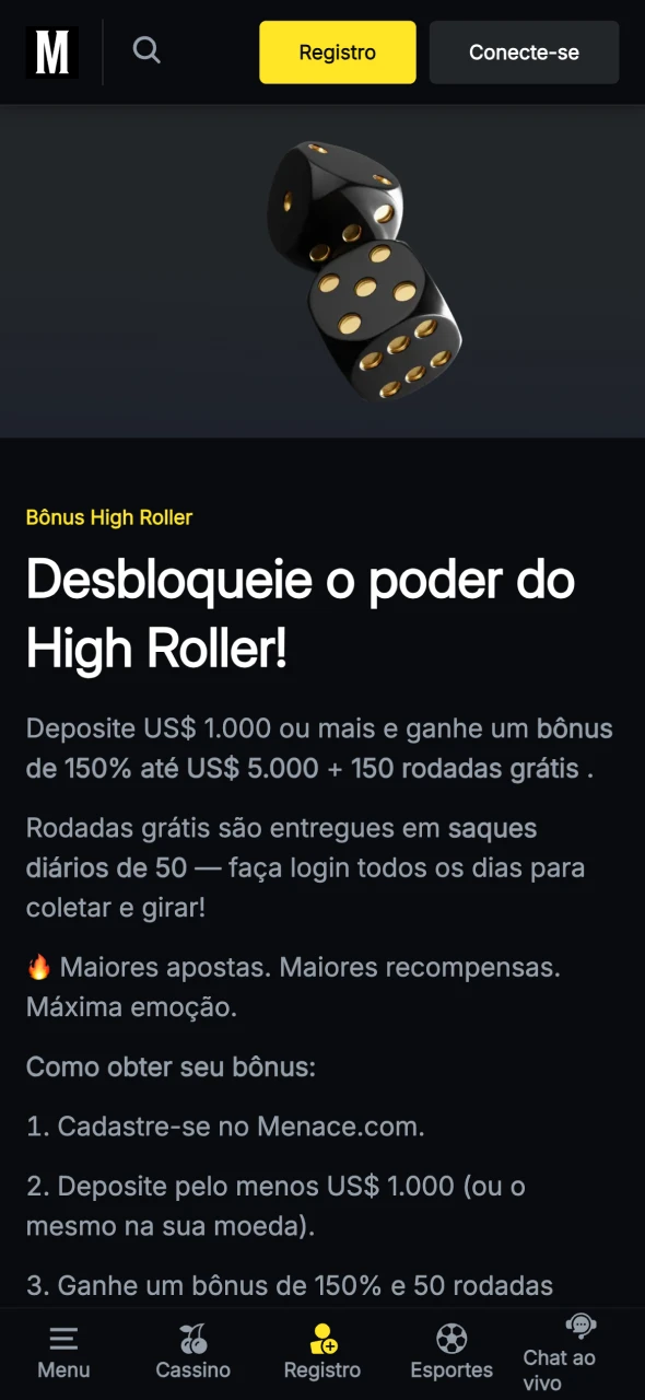 Explore a secção de bónus na aplicação Menace King.