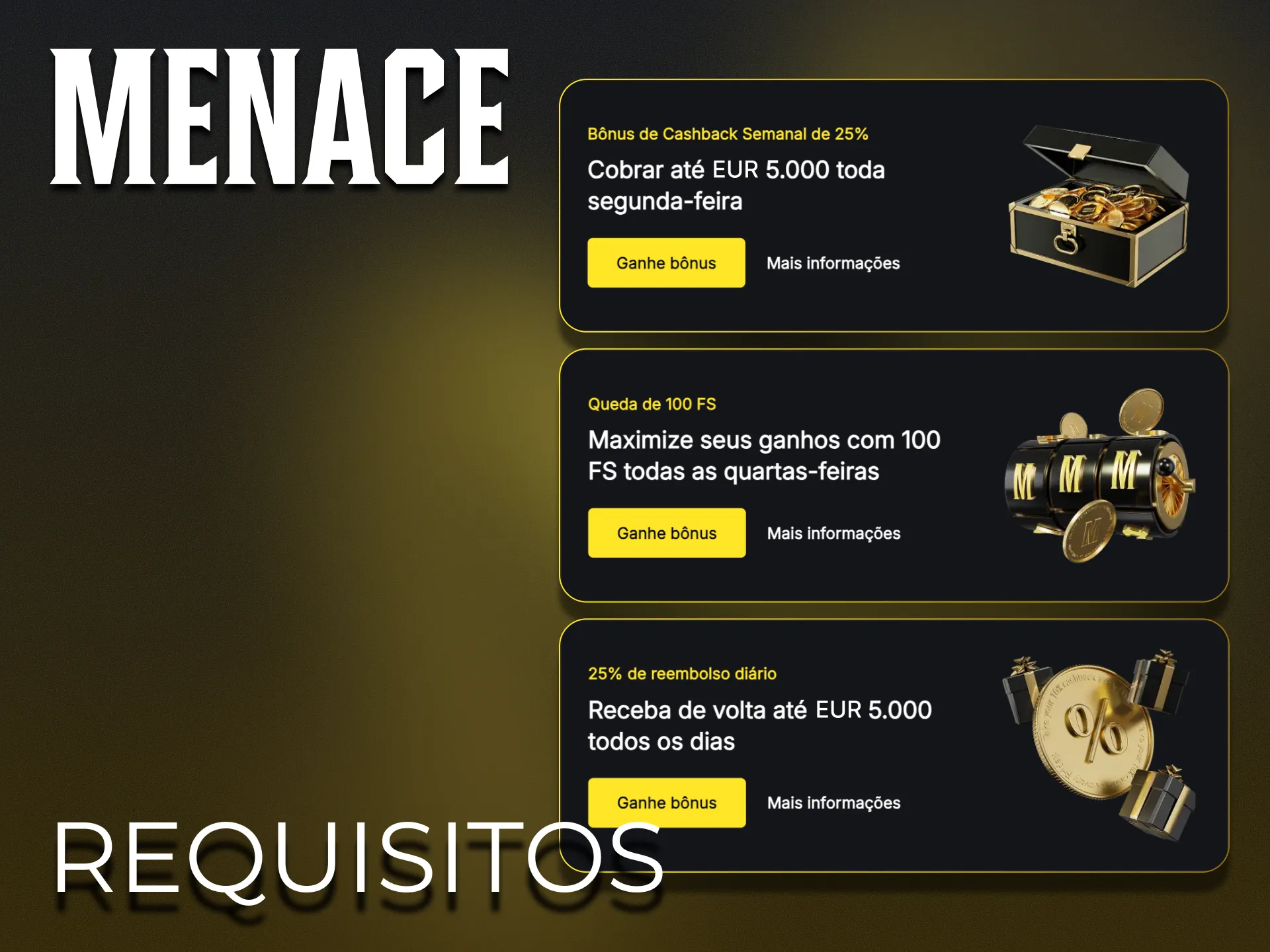 Siga as regras gerais para participar em qualquer bónus do Menace King.
