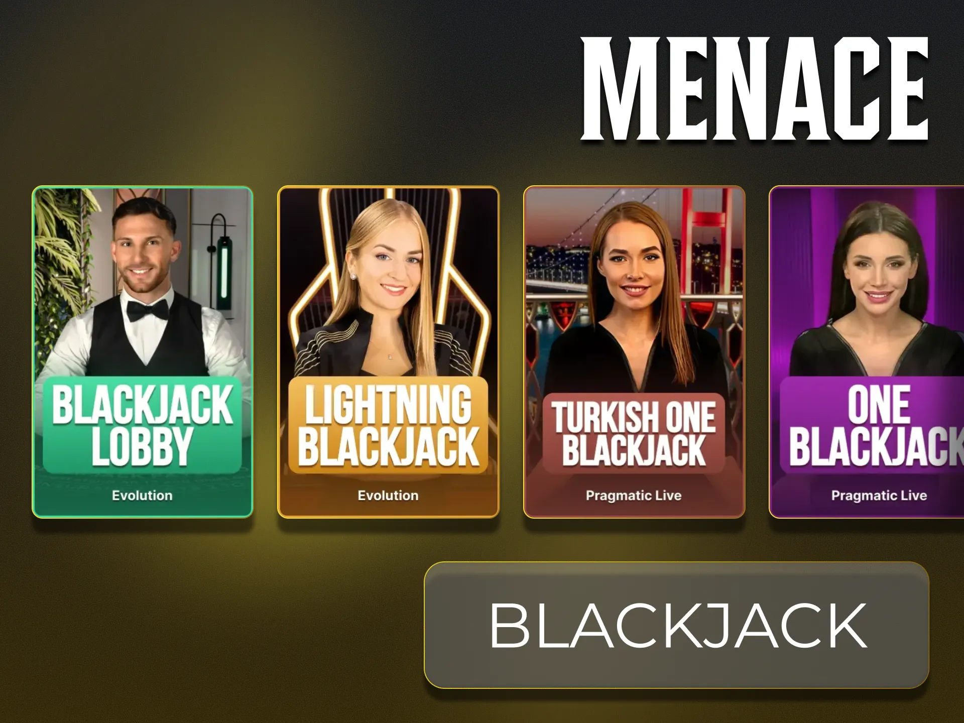 Comece a ganhar nos jogos de Blackjack no Menace King Live Casino.