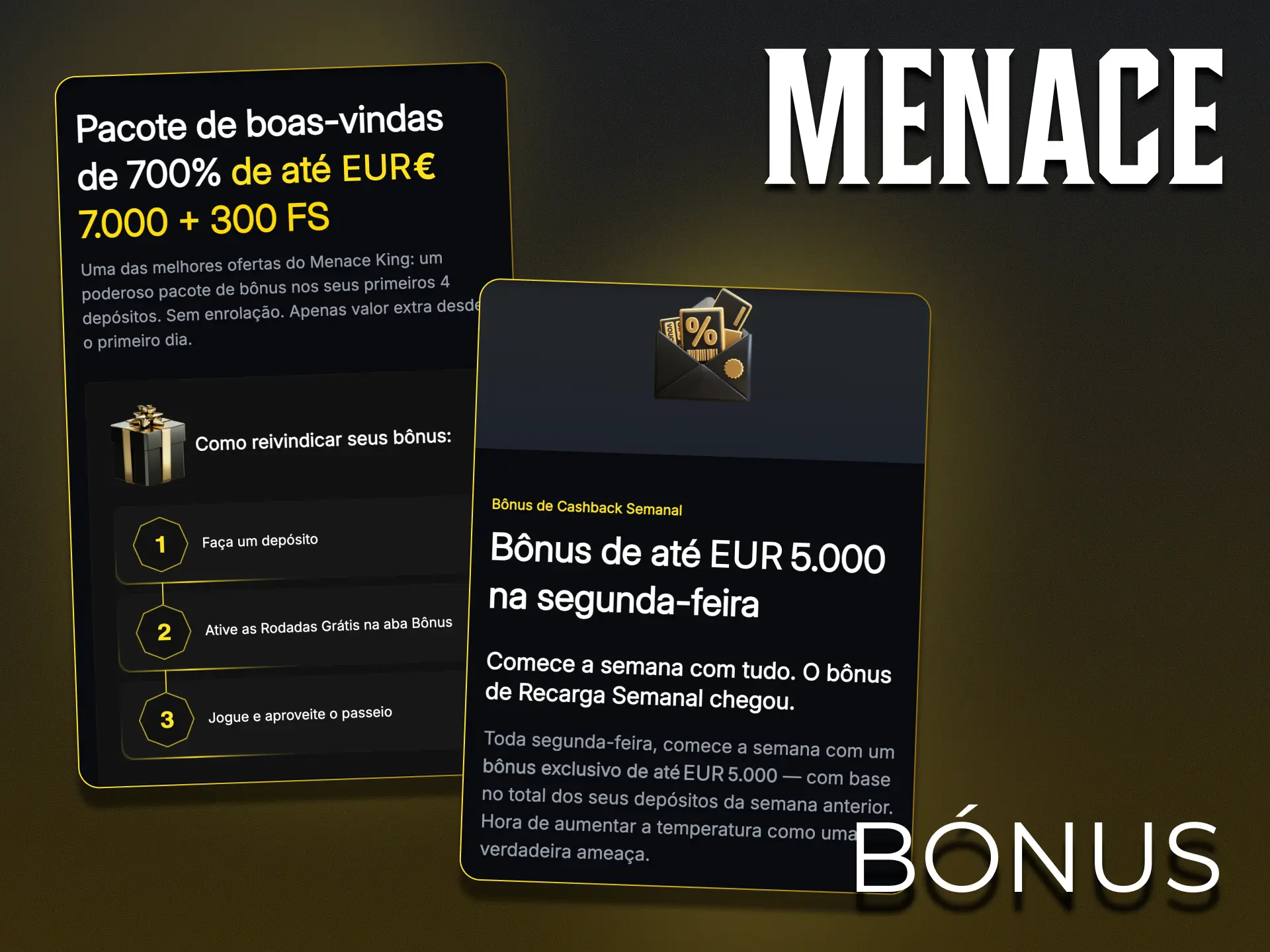 Aumente o seu saldo no Menace King Live Casino com as promoções.