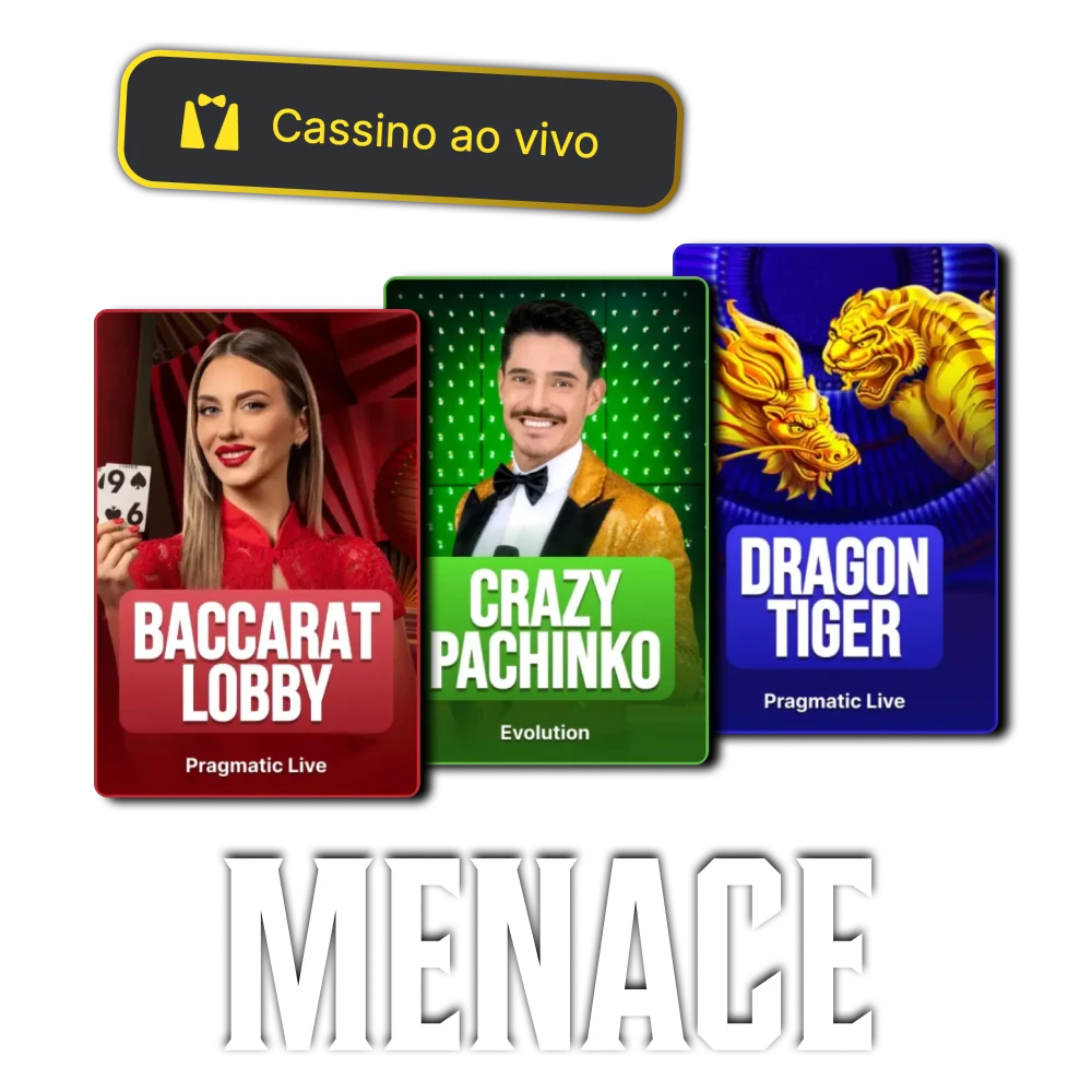 Junte-se a mesas reais com crupiês no casino ao vivo Menace King.