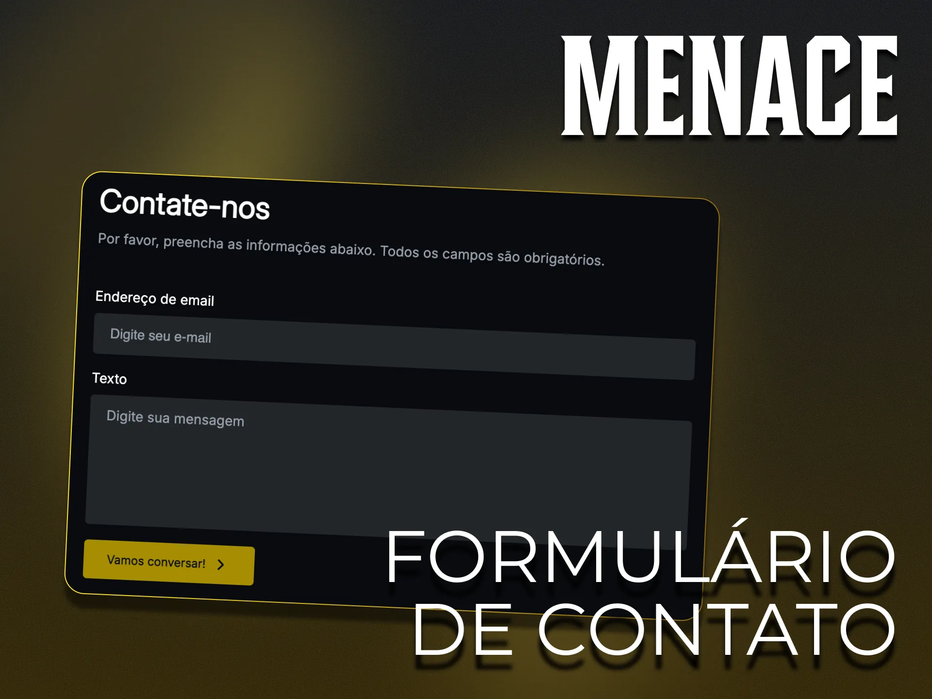 Escreva as suas perguntas no formulário de contacto da Menace King.