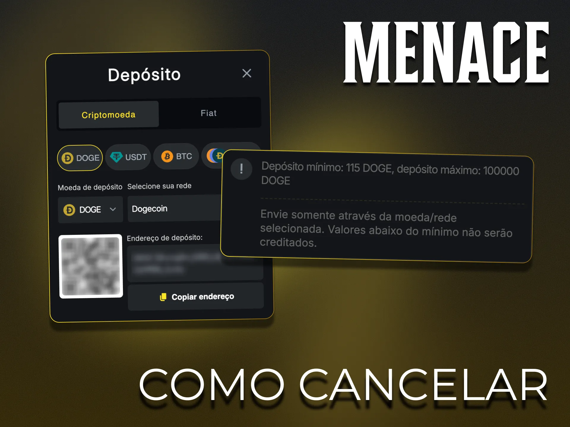 Os levantamentos e depósitos no Menace King são geralmente irreversíveis.