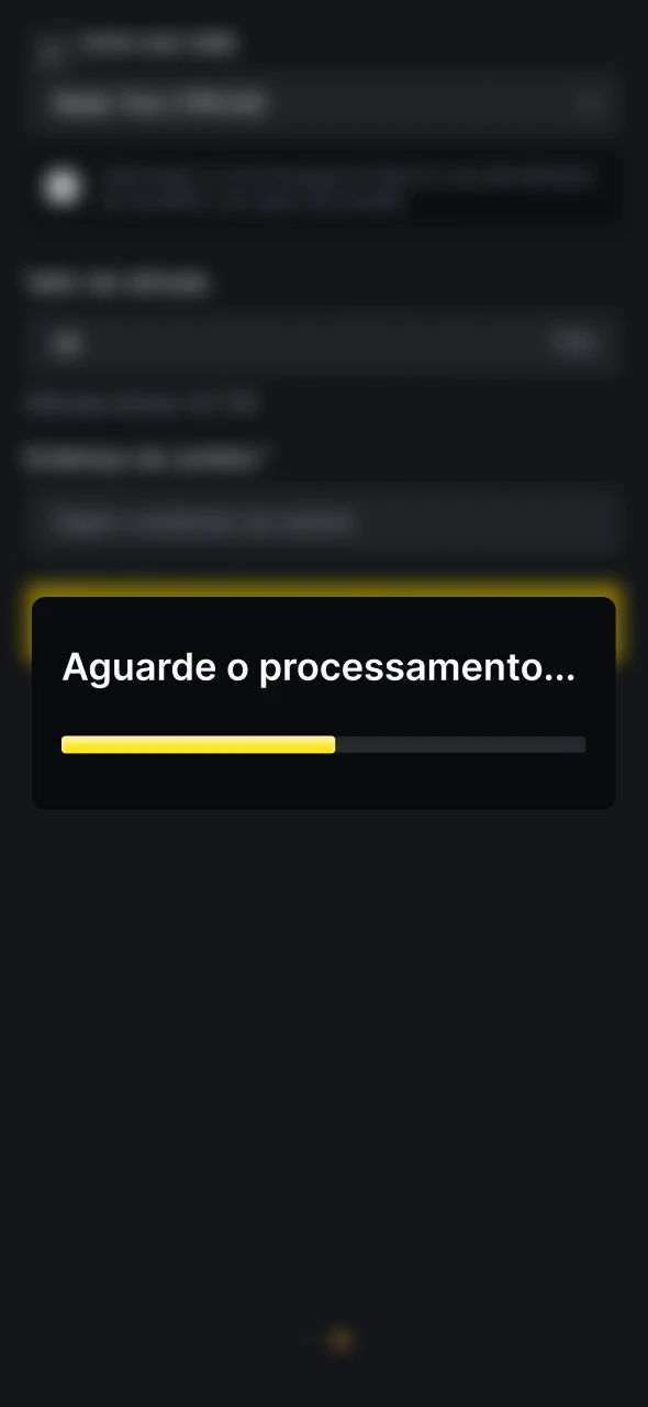 Aguarde a conclusão do processamento da retirada do Menace King.