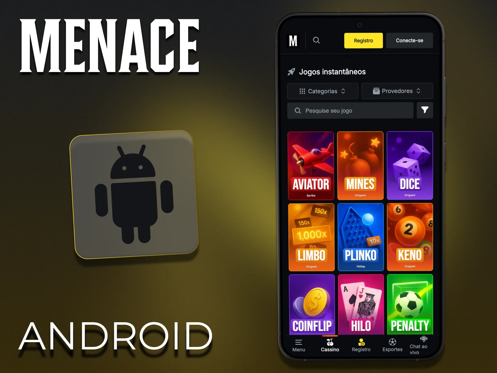 Crie um acesso rápido à plataforma Menace King no Android.