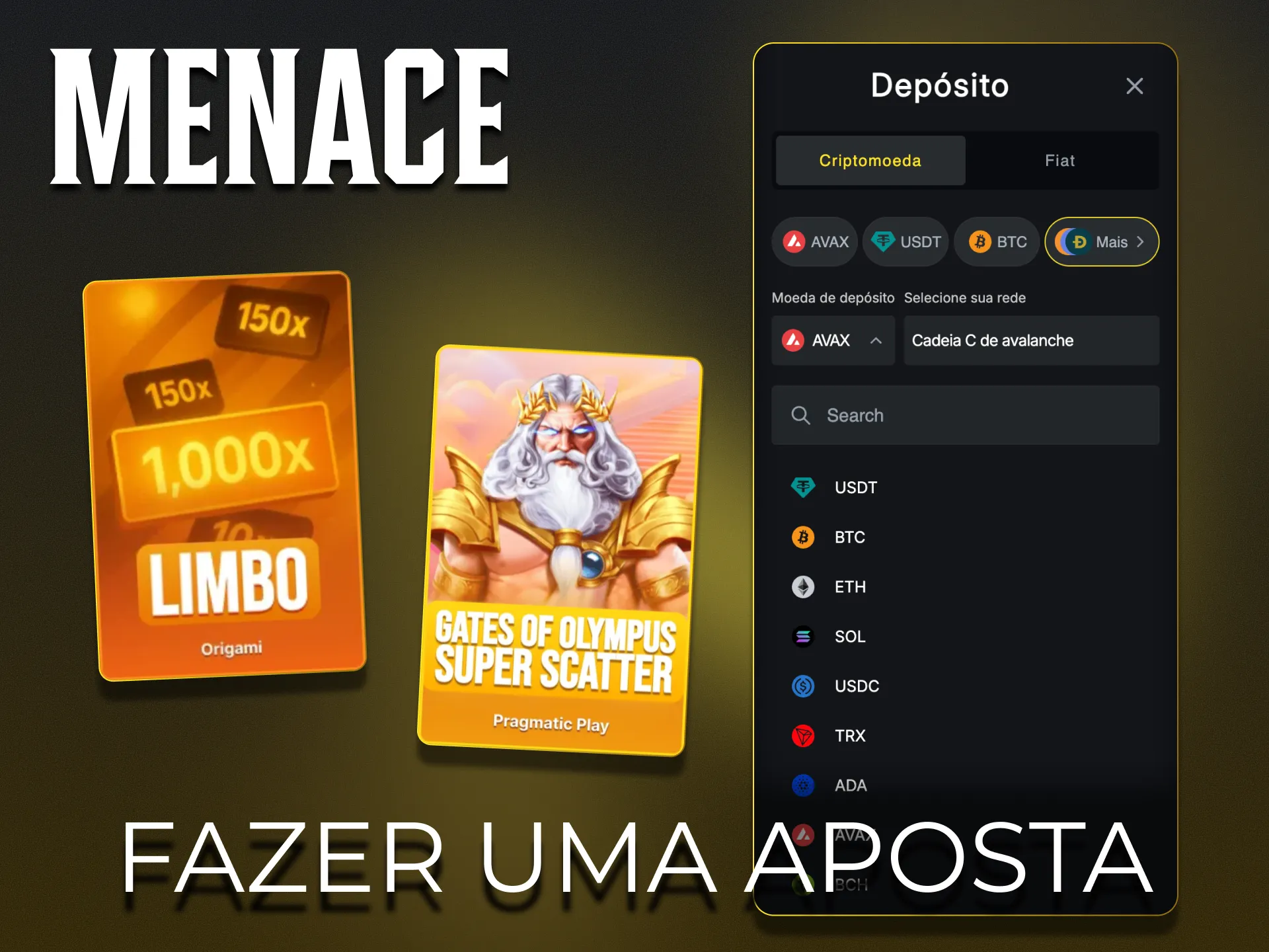 Fazer uma aposta no Menace King é rápido e simples.
