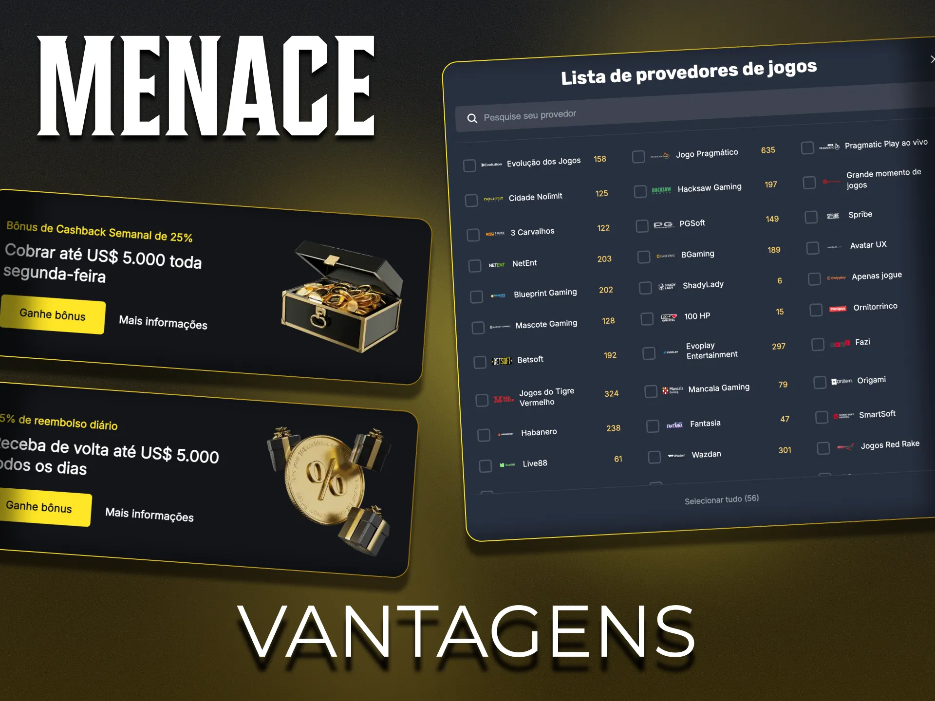 A Menace King oferece uma plataforma moderna e segura.