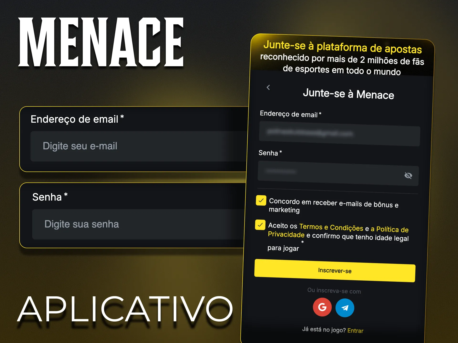 Junte-se ao Menace King através do seu telemóvel ou tablet.