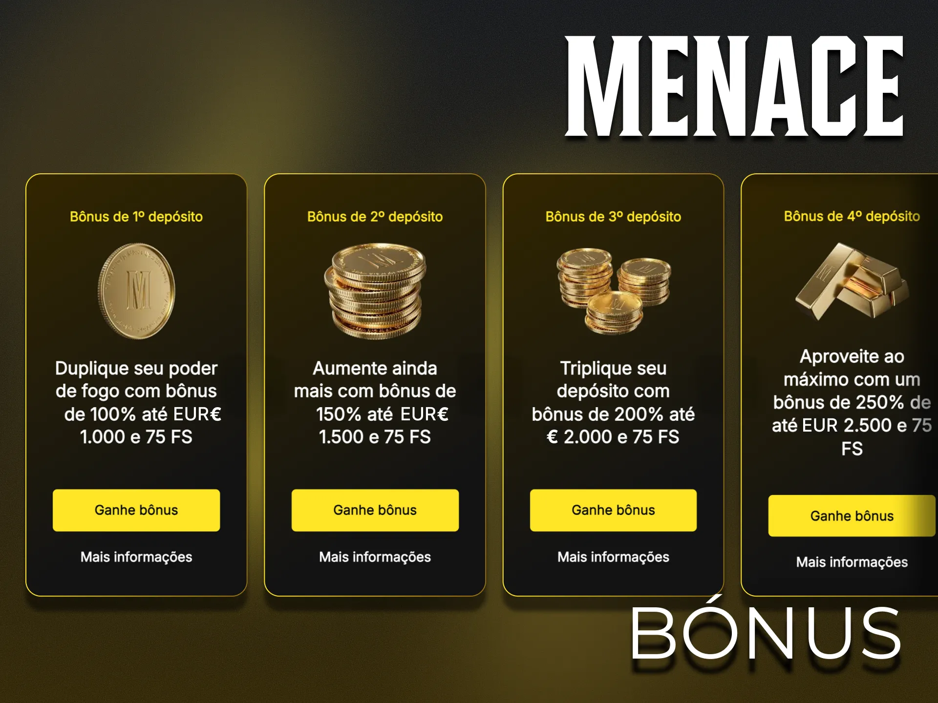O Menace King oferece um bónus de boas-vindas em dinheiro real.
