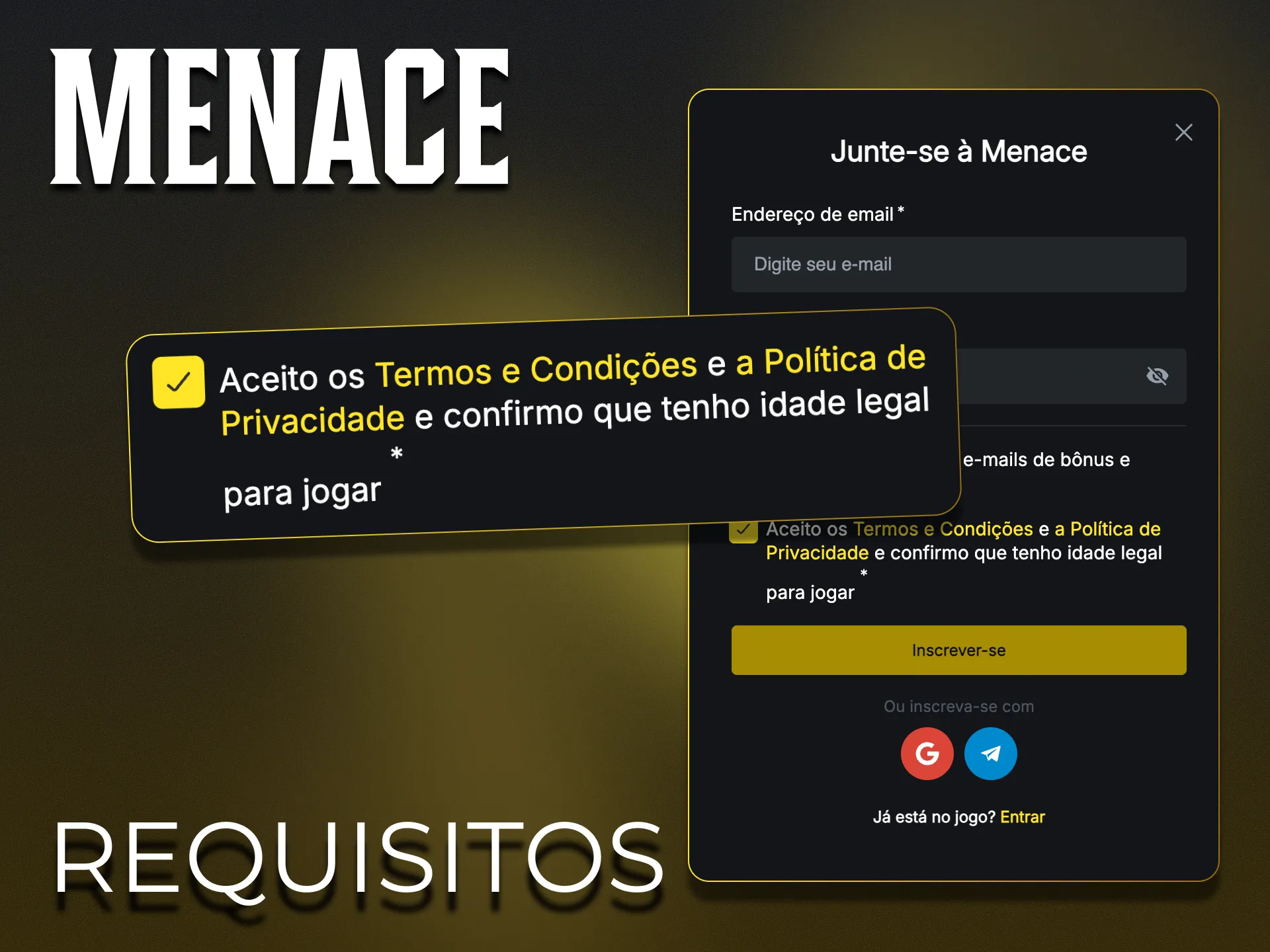 Cumpra os seguintes requisitos do Menace King.