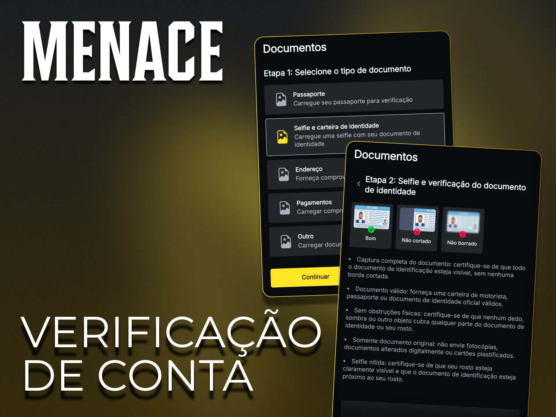 A verificação é um processo essencial no site oficial da Menace King.