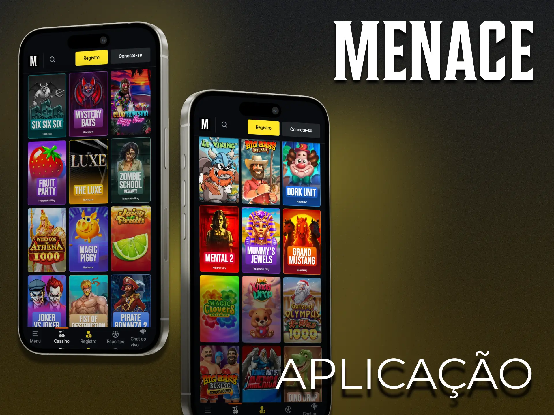 Jogue slots através da versão PWA do site Menace King.