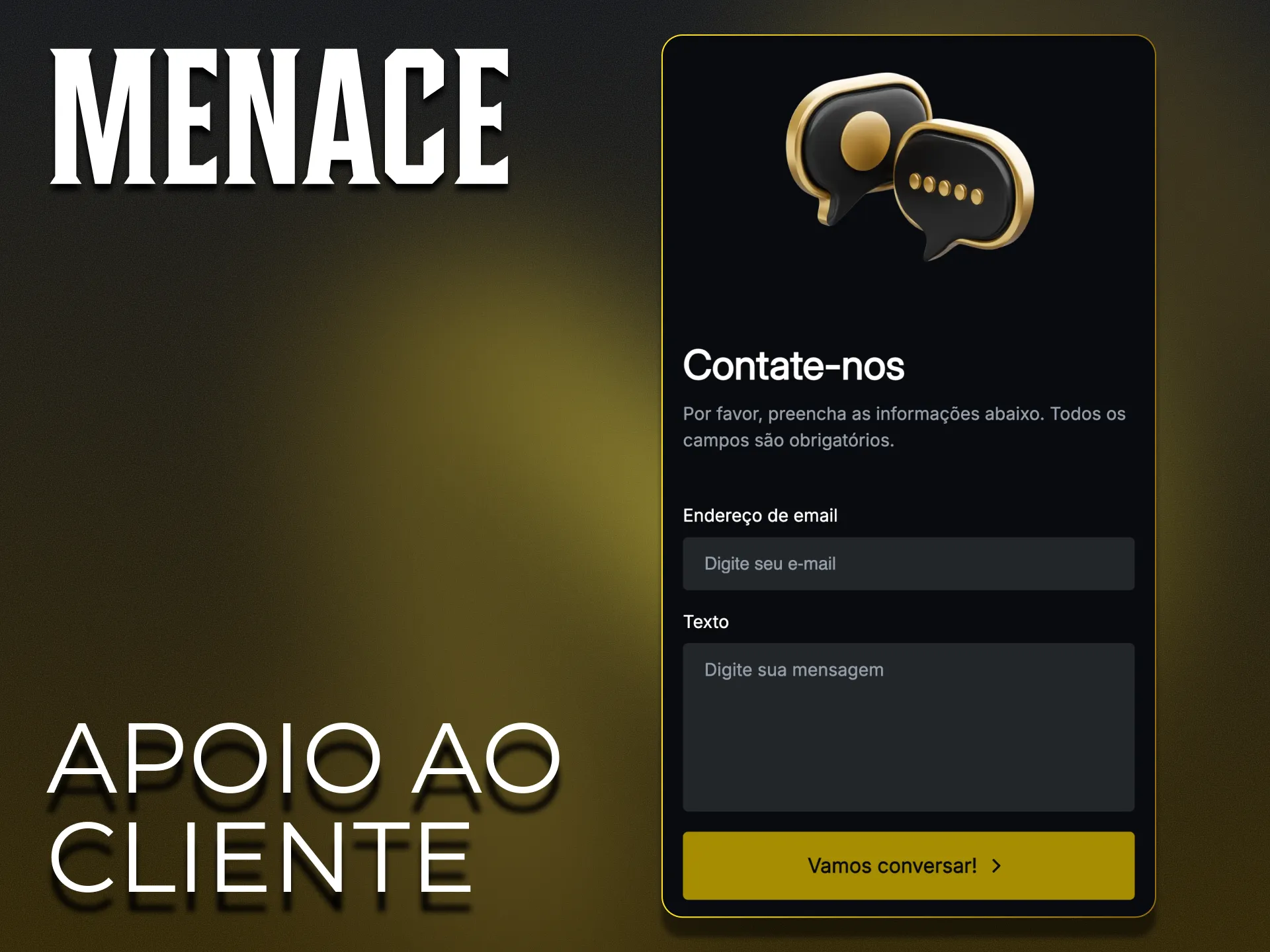 Contacto com a equipa de apoio ao cliente da Menace King.