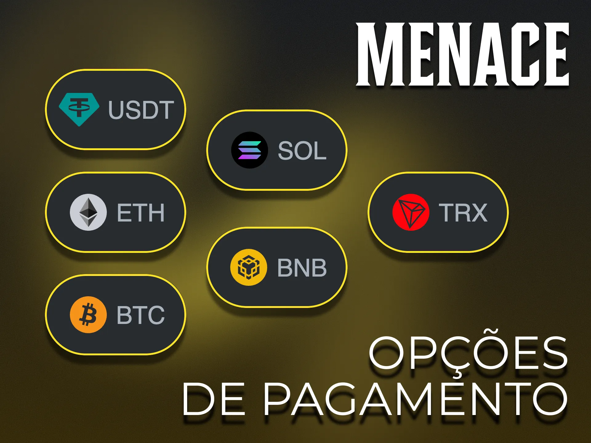Pode depositar fundos usando métodos criptográficos na Menace King.