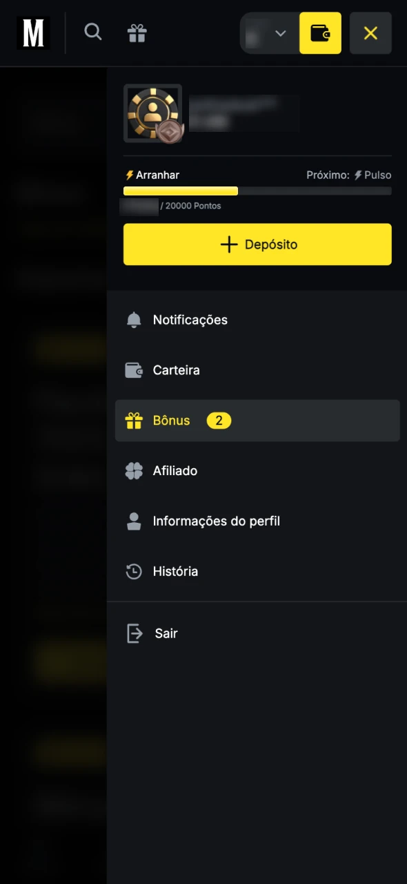 Acompanhe o progresso VIP na sua conta Menace King.